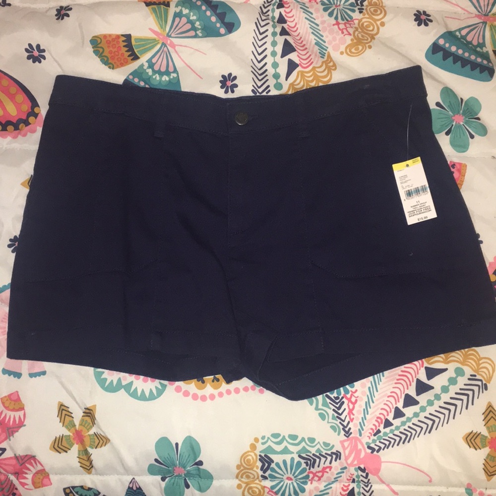 Navy blue twill shorts